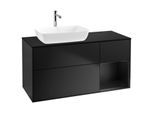 Villeroy und Boch Finion Waschtischunterschrank G812PDPD 120cm, Abdeckplatte black matt, Emotion, Regale Black matt lacquer, Black matt lacquer
