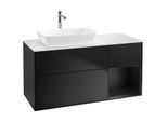 Villeroy und Boch Finion Waschtischunterschrank F811PDPD 120cm, Abdeckplatte white matt, Regale Black matt lacquer, Black matt lacquer