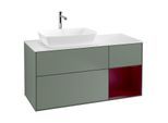 Villeroy und Boch Finion Waschtischunterschrank G811HBGM 120cm, Abdeckplatte white matt, Emotion, Regale Peony matt lacquer, Olive Matt Lacquer