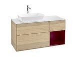 Villeroy und Boch Finion Waschtischunterschrank G811HBPC 120cm, Abdeckplatte white matt, Emotion, Regale Peony matt lacquer, Oak Veneer
