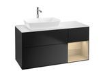 Villeroy und Boch Finion Waschtischunterschrank G811PCPD 120cm, Abdeckplatte white matt, Emotion, Regale Oak Veneer, Black matt lacquer