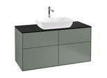 Villeroy und Boch Finion Waschtischunterschrank F79200GM 120x60,3cm, Abdeckplatte black matt, Olive Matt Lacquer