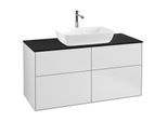 Villeroy und Boch Finion Waschtischunterschrank F79200MT 120x60,3cm, Abdeckplatte black matt, White matt lacquer
