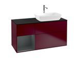 Villeroy und Boch Finion Waschtischunterschrank G802HGHB 120cm, Abdeckplatte black matt, Emotion, Regale Midnight matt lacquer, Peony Matt
