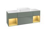 Villeroy und Boch Finion Waschtischunterschrank G741HFGM 160x60,3x50,1cm, Regale Gold matt lacquer, Olive Matt Lacquer