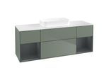 Villeroy und Boch Finion Waschtischunterschrank F741HGGM 160x60,3x50,1cm, Regale Midnight matt lacquer, Olive Matt Lacquer