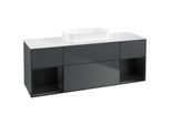 Villeroy und Boch Finion Waschtischunterschrank F741PDHG 160x60,3x50,1cm, Regale Black matt lacquer, Midnight Blue Matt Lacquer