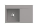 Villeroy und Boch Subway Style 45 Flat Flächenbündige Spüle 33481FKD links, mit Ablaufgarnitur, Handbetätigung, fossil CeramicPlus, 78 x 51 cm
