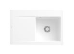Villeroy und Boch Subway Style 45 Einbauspüle 334701R1 rechts, mit Ablaufgarnitur, Handbetätigung, weiß alpin CeramicPlus, 78 x 51 cm