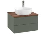 Villeroy und Boch Antao Waschtisch-Unterschrank K18152HL 60x36x50cm, Hahnloch, Waschbeckenplattenfarbe warm walnut, leaf green matt lacquer