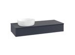 Villeroy und Boch Antao Waschtisch-Unterschrank L11110HG mit Beleuchtung, 120x19x50cm, Waschbeckenplattenfarbe Lack, midnight blue matt lacquer