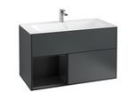 Villeroy und Boch Finion Waschtischunterschrank F030PDHG 99,6x59,1x49,8cm, Regal links Black matt lacquer, Midnight Blue Matt Lacquer