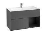 Villeroy und Boch Finion Waschtischunterschrank F040PDGK 99,6x59,1x49,8cm, Regal rechts Black matt lacquer, Anthracite matt