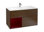 Villeroy und Boch Finion Waschtischunterschrank F030HBGN 99,6x59,1x49,8cm, Regal links Peony, Walnut veneer