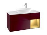 Villeroy und Boch Finion Waschtischunterschrank G951HFHB 120cm, Abdeckplatte white matt, Emotion, Regale Gold matt lacquer, Peony Matt