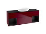 Villeroy und Boch Finion Waschtischunterschrank FD02PDHB 120cm, Abdeckplatte black matt, Regale Black matt lacquer, Peony Matt