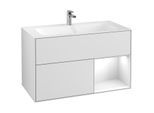 Villeroy und Boch Finion Waschtischunterschrank G040GFMT 99,6x59,1cm, Emotion, Regal rechts Glossy white lacquer, White matt lacquer