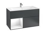 Villeroy und Boch Finion Waschtischunterschrank G030GFHG 99,6x59,1cm, Wandbeleuchtung, Regal links Glossy white lacquer, Midnight Blue Matt Lacquer