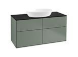 Villeroy und Boch Finion Waschtischunterschrank FA3200GM 120x60,3cm, Abdeckplatte black matt, Olive Matt Lacquer
