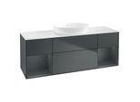 Villeroy und Boch Finion Waschtischunterschrank GD01HGHG 120cm, Abdeckplatte white matt, Emotion, Regale Midnight matt lacquer, Midnight Blue Matt Lacquer