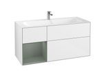 Villeroy und Boch Finion Waschtischunterschrank G060GMGF 119,6x59,1cm, Emotion, Regal links Olive Matt Lacquer, Glossy white lacquer