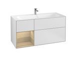 Villeroy und Boch Finion Waschtischunterschrank G060PCMT 119,6x59,1cm, Emotion, Regal links Oak Veneer, White matt lacquer