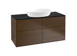 Villeroy und Boch Finion Waschtischunterschrank GA3200GN 120x60,3cm, Emotion, Abdeckplatte black matt, Walnut veneer