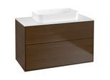 Villeroy und Boch Finion Waschtischunterschrank G64100GN 100x60,3x50,1mm, Wandbeleuchtung, Glass White Matt, Walnut veneer