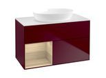 Villeroy und Boch Finion Waschtischunterschrank GA11PCHB 100cm, Abdeckplatte white matt, Emotion, Regale Oak Veneer, Peony Matt