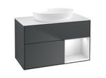 Villeroy und Boch Finion Waschtischunterschrank FA21MTHG 100cm, Abdeckplatte white matt, Regale White matt lacquer, Midnight Blue Matt Lacquer