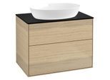 Villeroy und Boch Finion Waschtischunterschrank F99200PC 80x60,3cm, Abdeckplatte black matt, Oak Veneer