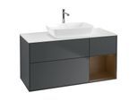 Villeroy und Boch Finion Waschtischunterschrank G831GNHG 120cm, Abdeckplatte white matt, Emotion, Regale Walnut Veneer, Midnight Blue Matt Lacquer