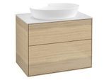 Villeroy und Boch Finion Waschtischunterschrank F99100PC 80x60,3cm, Abdeckplatte white matt, Oak Veneer