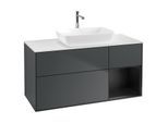 Villeroy und Boch Finion Waschtischunterschrank G831PDHG 120cm, Abdeckplatte white matt, Emotion, Regale Black matt lacquer, Midnight Blue Matt Lacquer