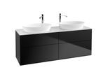 Villeroy und Boch Finion Waschtischunterschrank F96100PD 160x60,3cm, Abdeckplatte white matt, Black matt lacquer