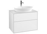 Villeroy und Boch Finion Waschtischunterschrank G75100GF 80x60,3cm, Emotion, Abdeckplatte white matt, Glossy white lacquer