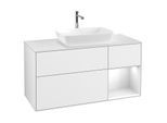 Villeroy und Boch Finion Waschtischunterschrank F831GFGF 120cm, Abdeckplatte white matt, Regale Glossy white lacquer, Glossy white lacquer