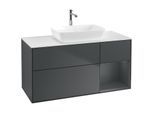 Villeroy und Boch Finion Waschtischunterschrank F831HGHG 120cm, Abdeckplatte white matt, Regale Midnight matt lacquer, Midnight Blue Matt Lacquer