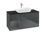 Villeroy und Boch Finion Waschtischunterschrank G822GKHG 120cm, Abdeckplatte black matt, Emotion, Regale Anthracite matt lacquer, Midnight Blue Matt Lacquer