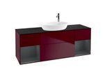 Villeroy und Boch Finion Waschtischunterschrank F982HGHB 160cm, Abdeckplatte black matt, Regale Midnight matt lacquer, Peony Matt