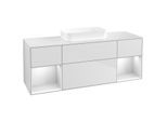 Villeroy und Boch Finion Waschtischunterschrank F741MTMT 160x60,3x50,1cm, Regale White matt lacquer, White matt lacquer