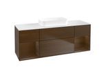 Villeroy und Boch Finion Waschtischunterschrank F741GNGN 160x60,3x50,1cm, Regale Walnut veneer, Walnut veneer