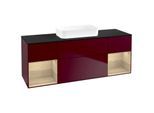 Villeroy und Boch Finion Waschtischunterschrank F742PCHB 160x60,3x50,1cm, Regale Oak Veneer, Peony Matt