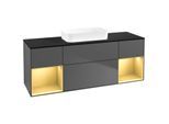 Villeroy und Boch Finion Waschtischunterschrank F742HFGK 160x60,3x50,1cm, Regale Gold matt lacquer, Anthracite matt