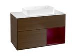 Villeroy und Boch Finion Waschtischunterschrank G661HBGN 100x60,3x50,1cm, Regal rechts Peony, Walnut veneer