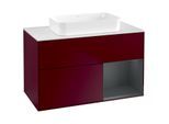 Villeroy und Boch Finion Waschtischunterschrank G661HGHB 100x60,3x50,1cm, Regal rechts Midnight Blue Matt Lacquer, Peony Matt