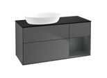 Villeroy und Boch Finion Waschtischunterschrank GA52HGGK 120cm, Abdeckplatte black matt, Emotion, Regale Midnight matt lacquer, Anthracite matt