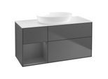 Villeroy und Boch Finion Waschtischunterschrank FA61GKGK 120cm, Abdeckplatte white matt, Regale Anthracite matt lacquer, Anthracite matt