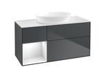 Villeroy und Boch Finion Waschtischunterschrank FA61GFHG 120cm, Abdeckplatte white matt, Regale Glossy white lacquer, Midnight Blue Matt Lacquer