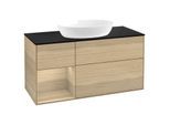 Villeroy und Boch Finion Waschtischunterschrank GA62PCPC 120cm, Abdeckplatte black matt, Emotion, Regale Oak Veneer, Oak Veneer